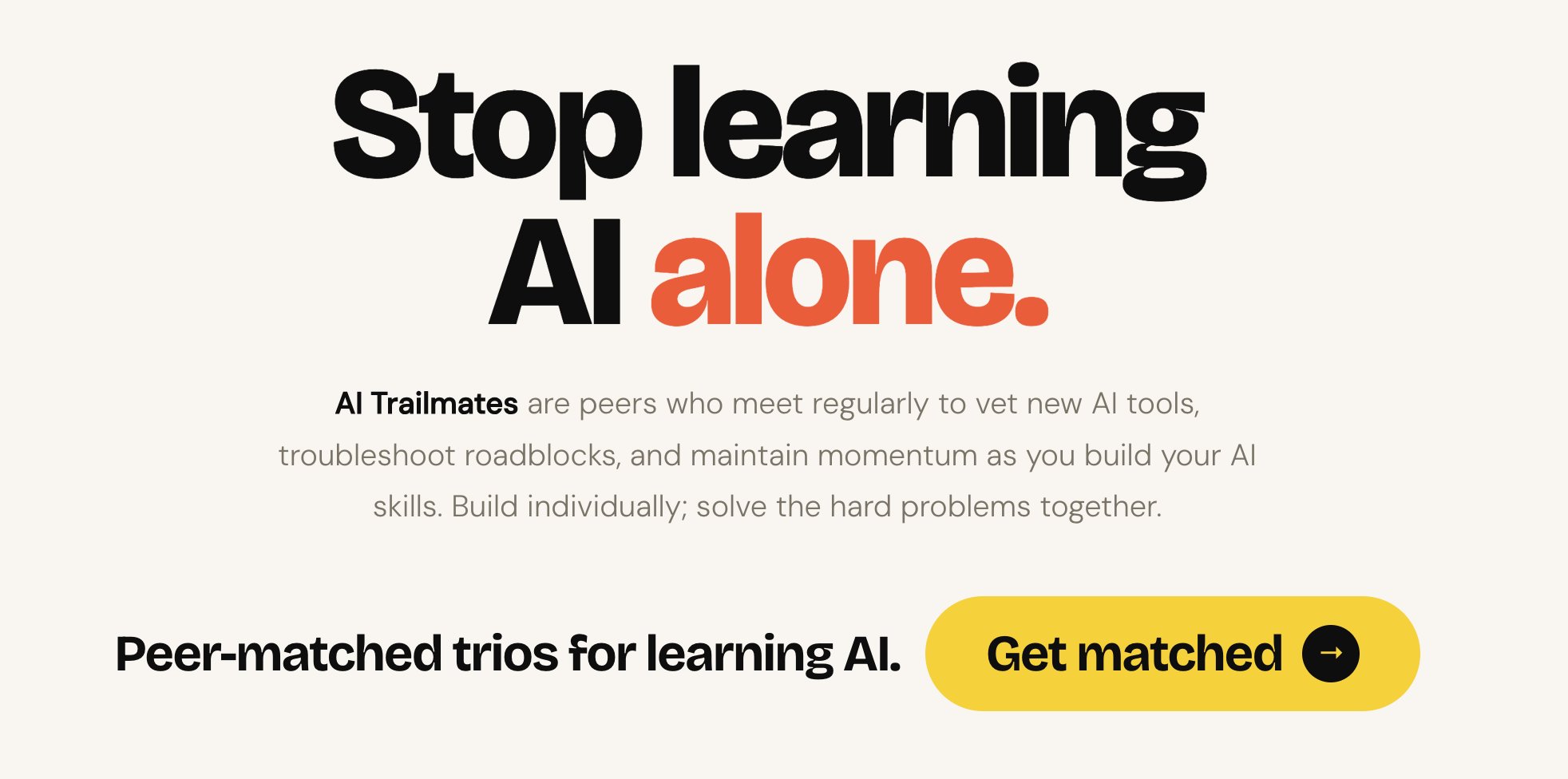 AI Trailmates — peer-matched trios for learning AI
