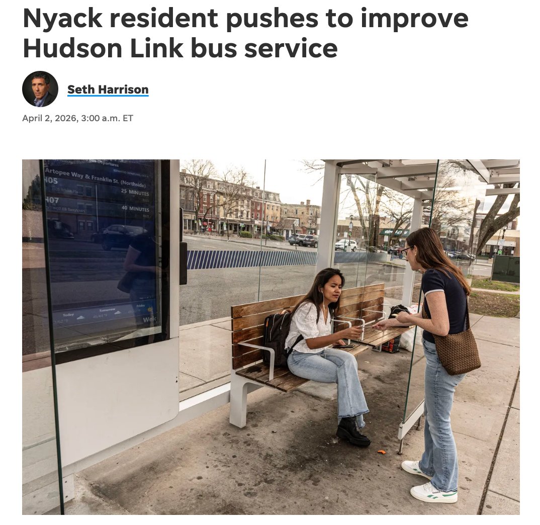 Fix Hudson Link — Nyack resident at bus stop